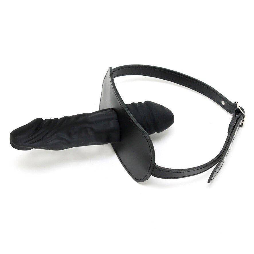 Leather Penis Gag and Dildo – Leather Gag and Dildo