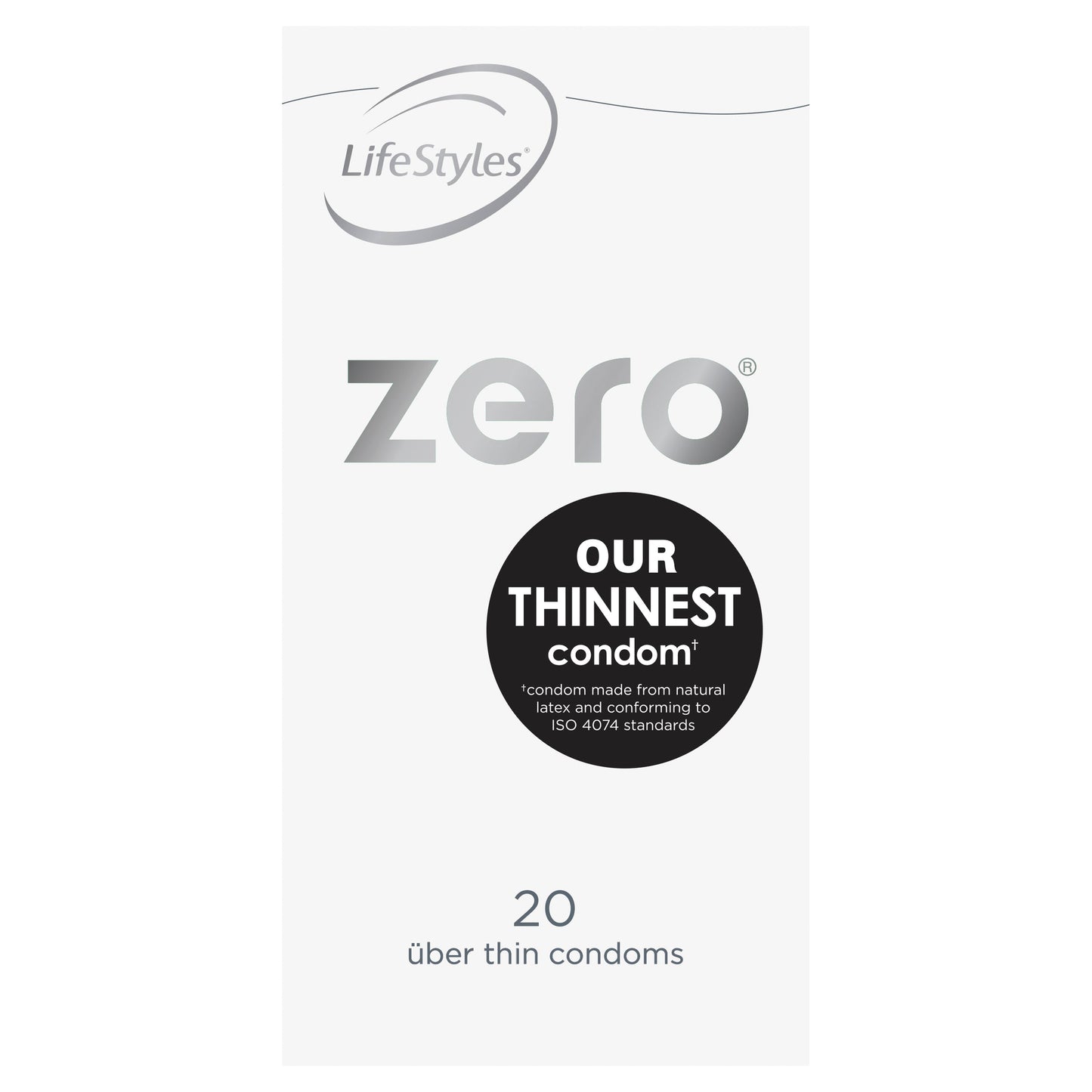 LifeStyles Zero Condoms – Uber Thin Lubricated Condoms 20 Pack