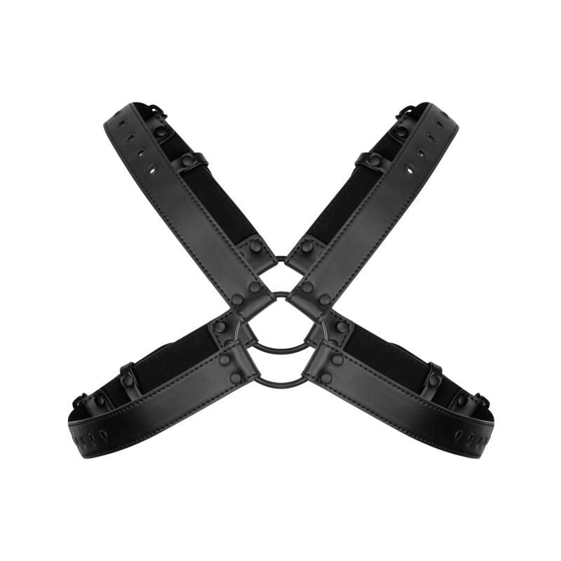 Lionel Bondage Harness in Black Faux Leather