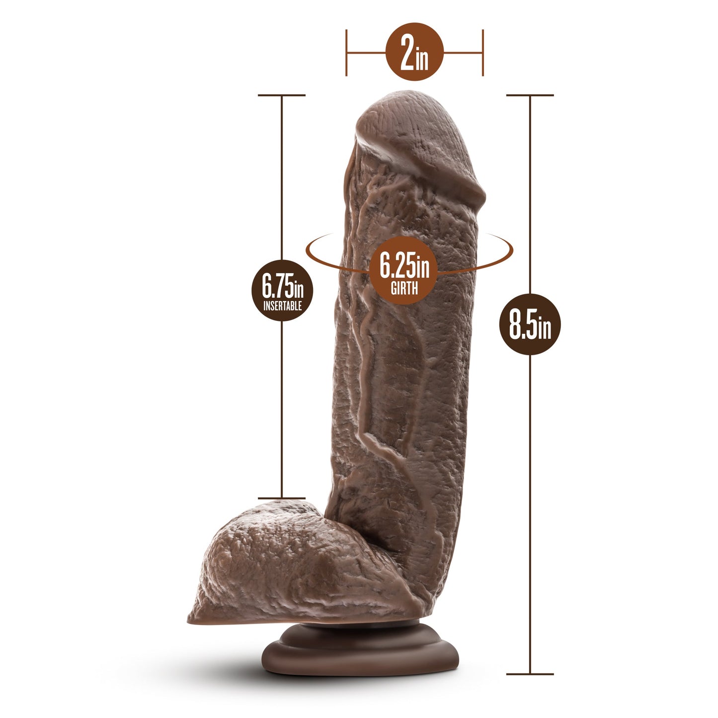 Mr Magic 9 Inch Realistic Chocolate Dildo – Thick Textured Adult Toy