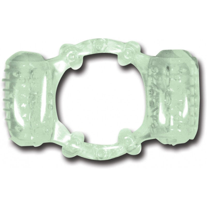 Glow in the Dark Stretchy Double Vibrating Cock Ring