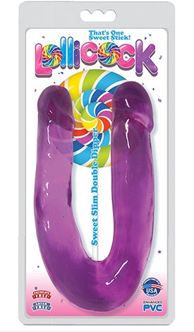 Lollicock Sweet Slim Double Dipper Grape Purple Ultra Premium Enhanced PVC Tapered U-Shape Design