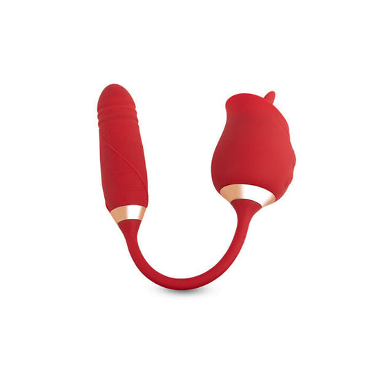 Lotus Double-Ended Vibrator with Bullet and Tongue Stimulator