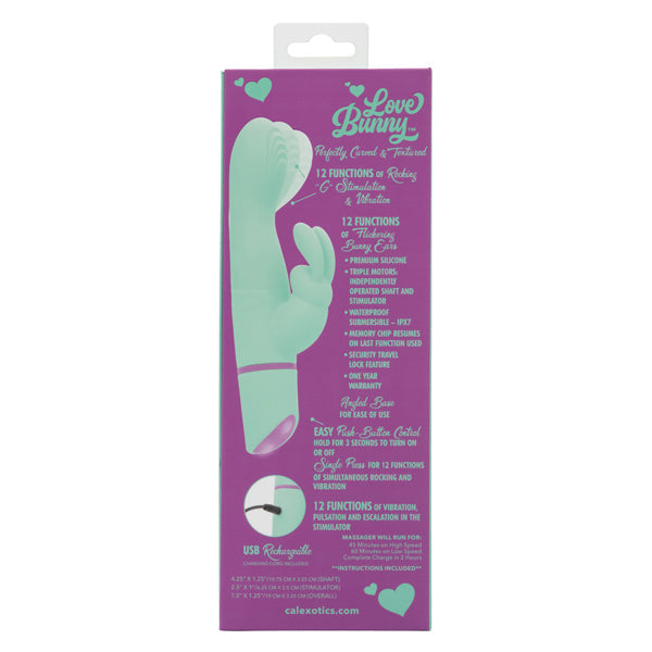 Love Bunny Rockin' G Bunny Silicone Waterproof Vibrator 7.5 Inch Mint Green