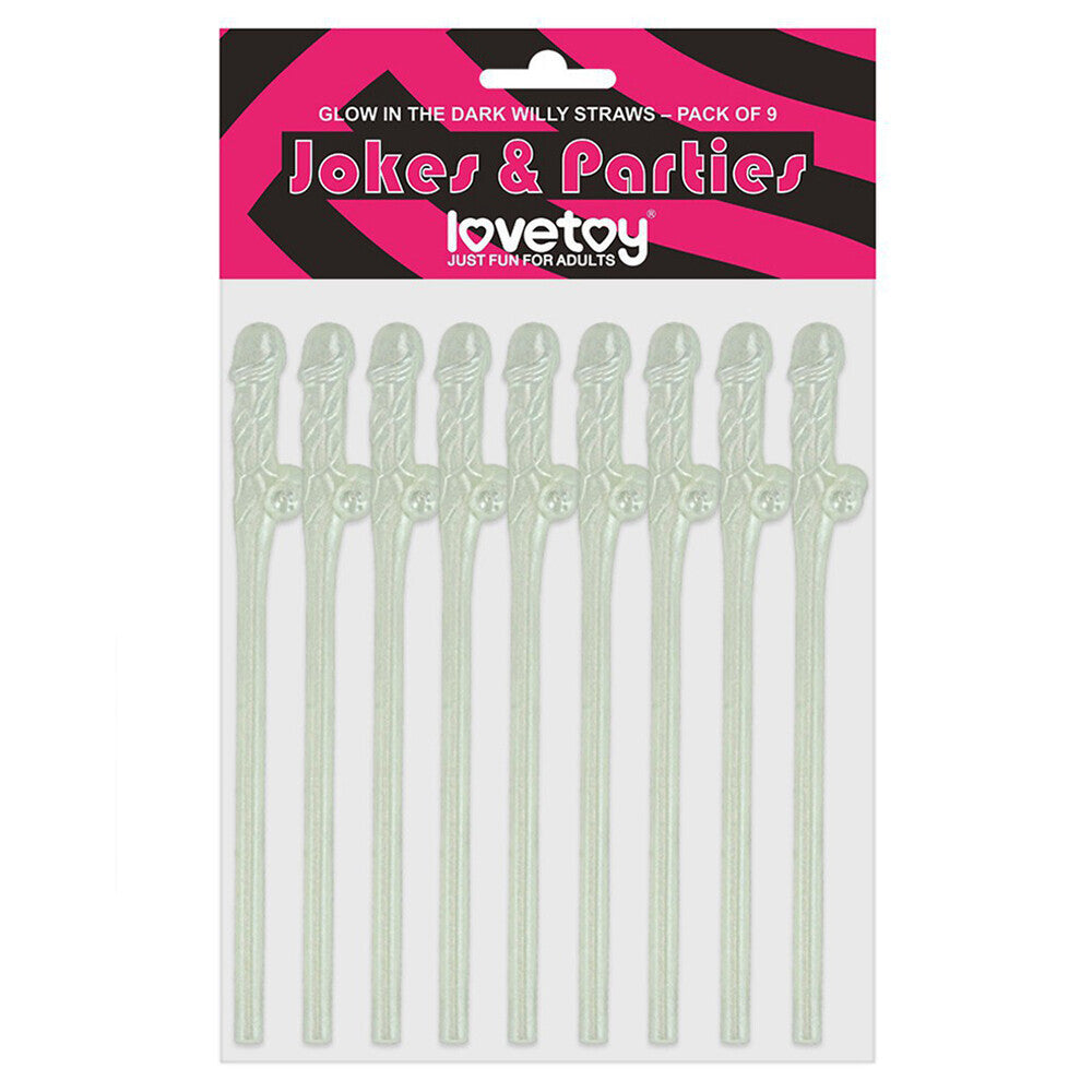 Willy Straws Glow in the Dark 9 Pack – Glow in the Dark Straws