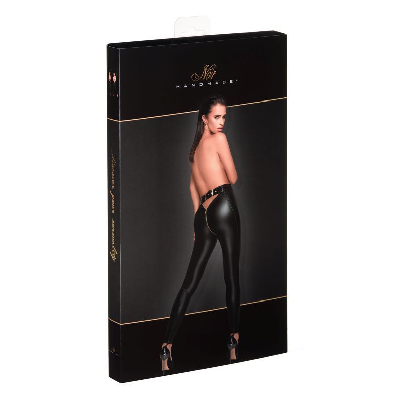 Low Cut Back Leggings with Gold Zipper and Adjustable Waistband
