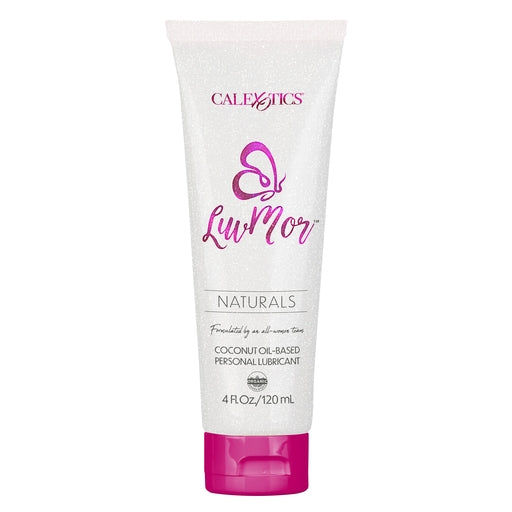 LuvMor Naturals Coconut Oil-Based Personal Lubricant 4 Fl Oz 120ml White Tube with Pink Cap