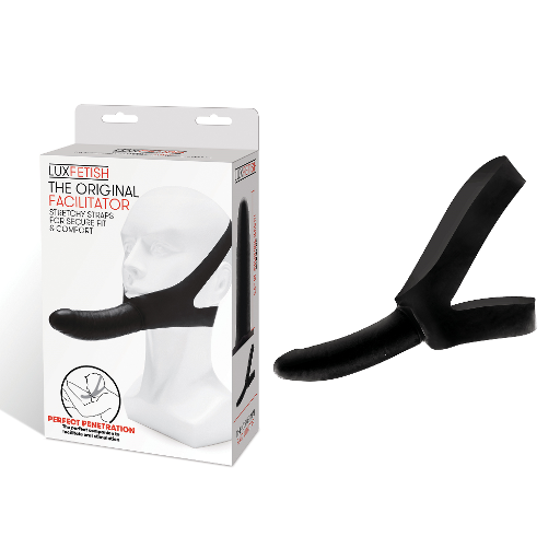 Lux Fetish The Original Facilitator Black 5.5 Inch Realistic Dildo with Adjustable Straps