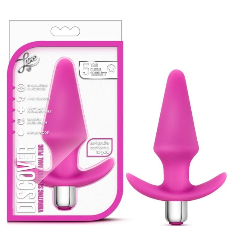 Luxe Discover Pink Anal Plug with 10 Vibrating Functions