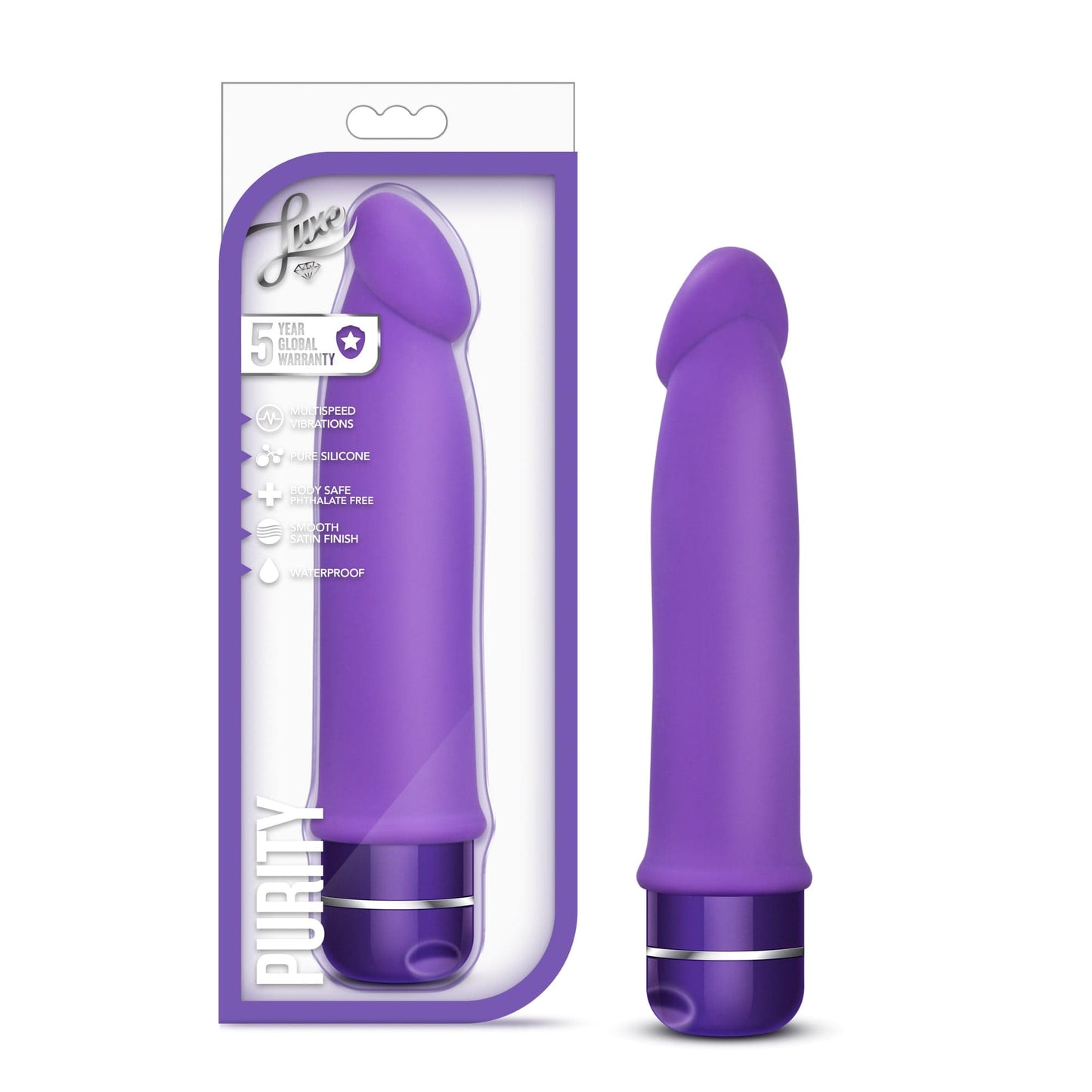 Luxe Purity Purple 7.5 Inch Silicone Vibrator