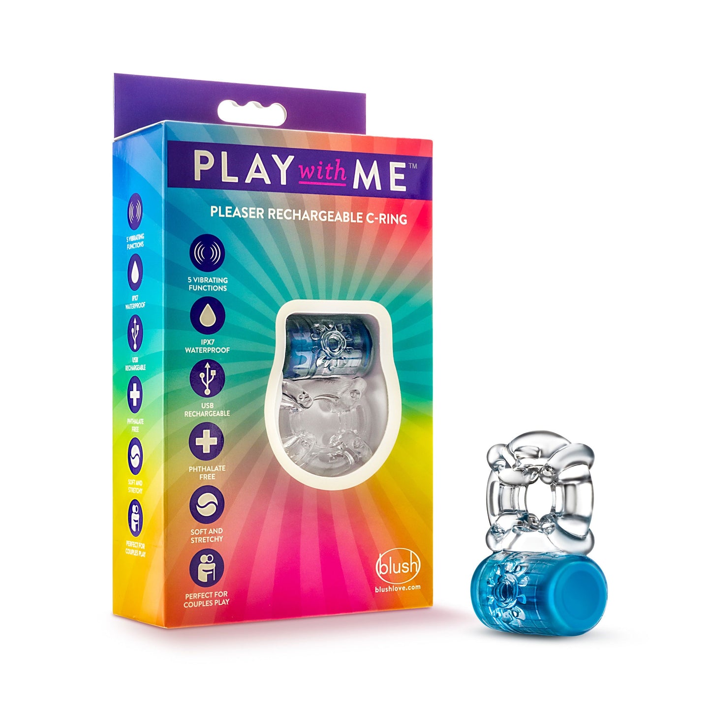 Play With Me Pleaser Cock Ring Blue