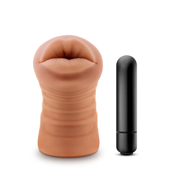 M for Men Isabella Mocha Realistic Vibrating Male Stroker Sleeve