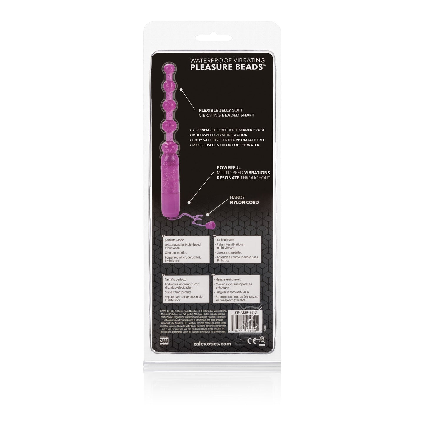 CalExotics Pink Vibrating Pleasure Beads with Beaded Shaft