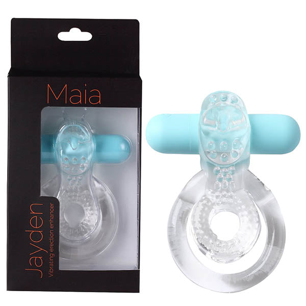 Maia Jayden - Blue Vibrating Cock & Ball Rings