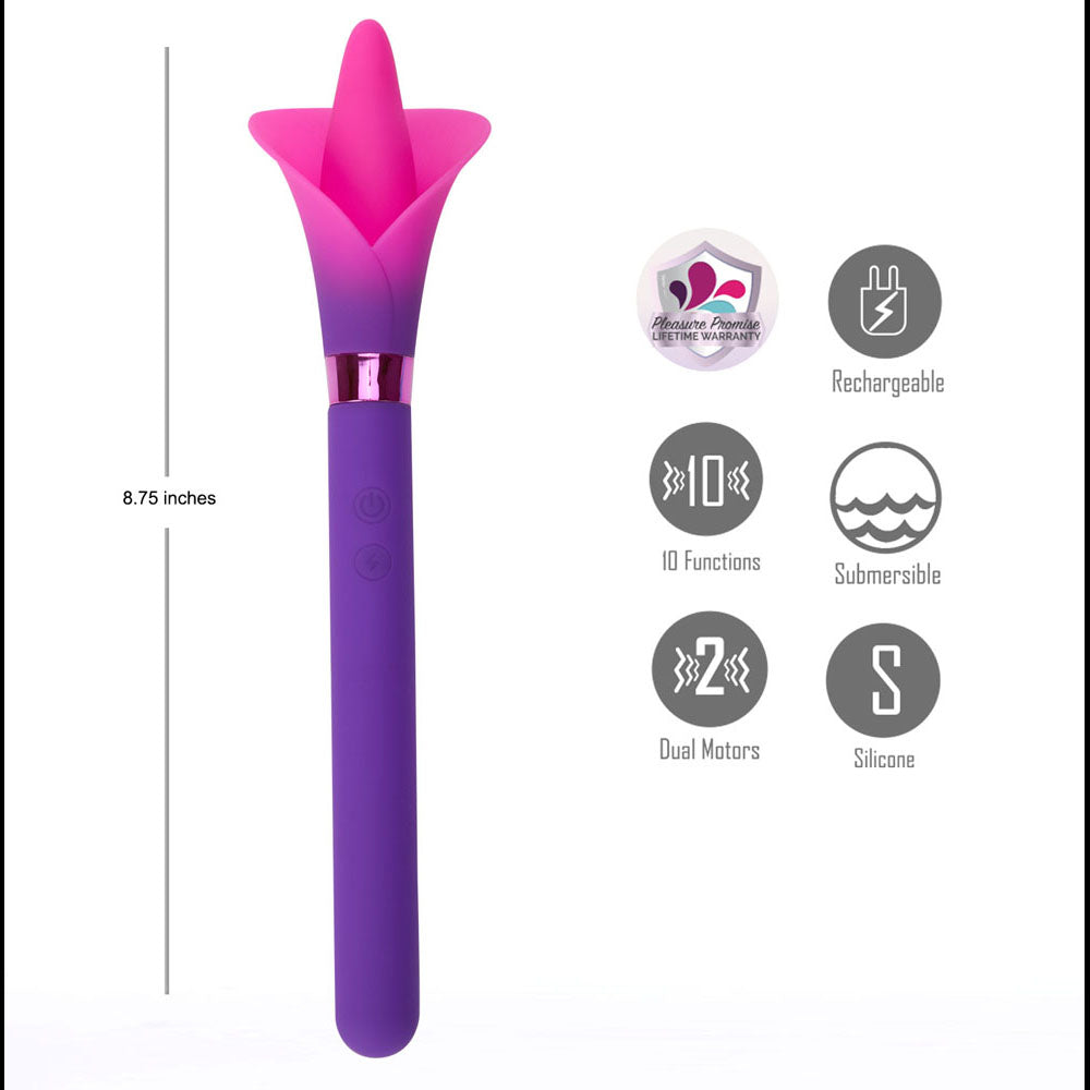 Maia Vala (Pink) – USB Rechargeable Silicone Flower Vibrator 22.2 cm