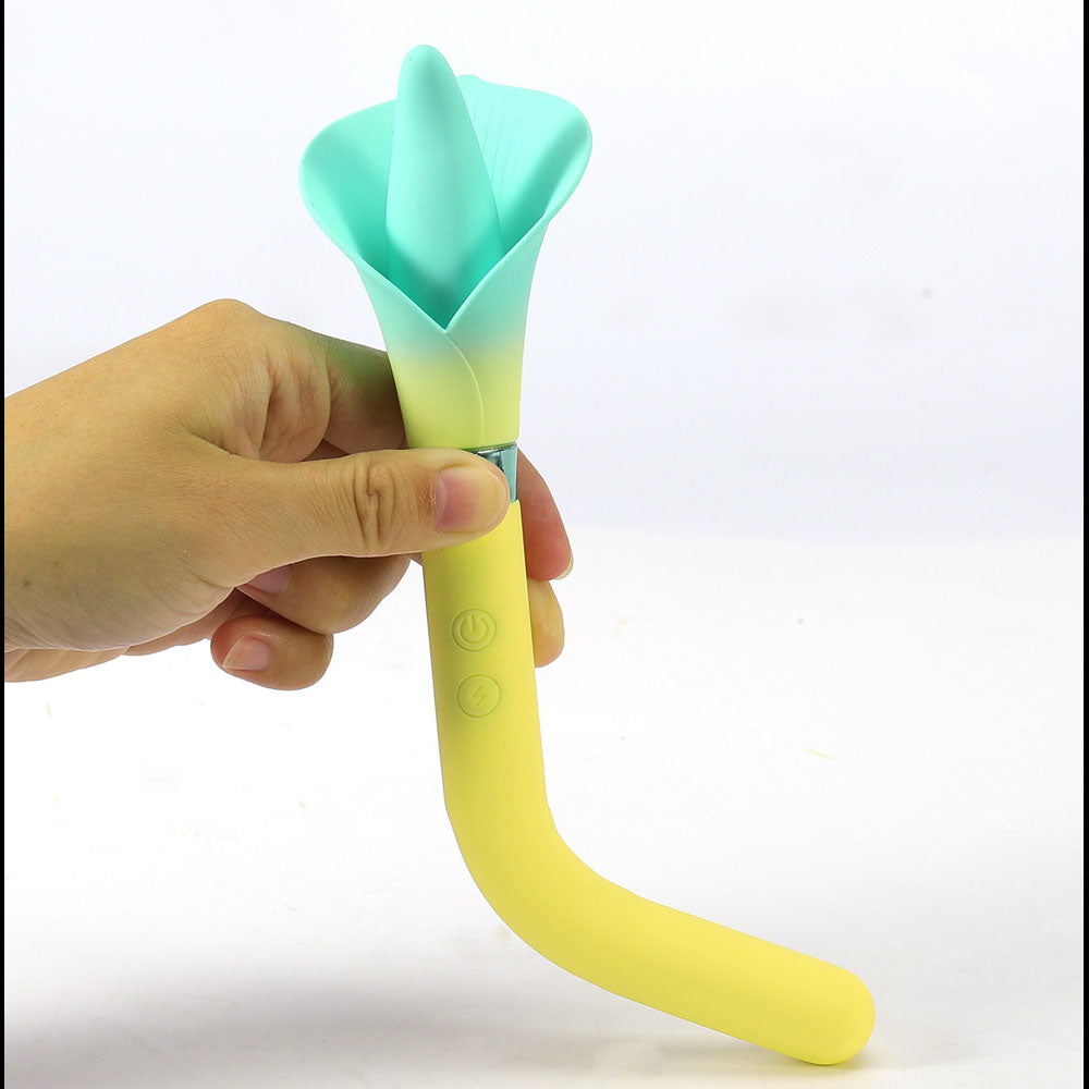 Maia Vala (Green) – USB Rechargeable Silicone Flower Vibrator 22.2 cm