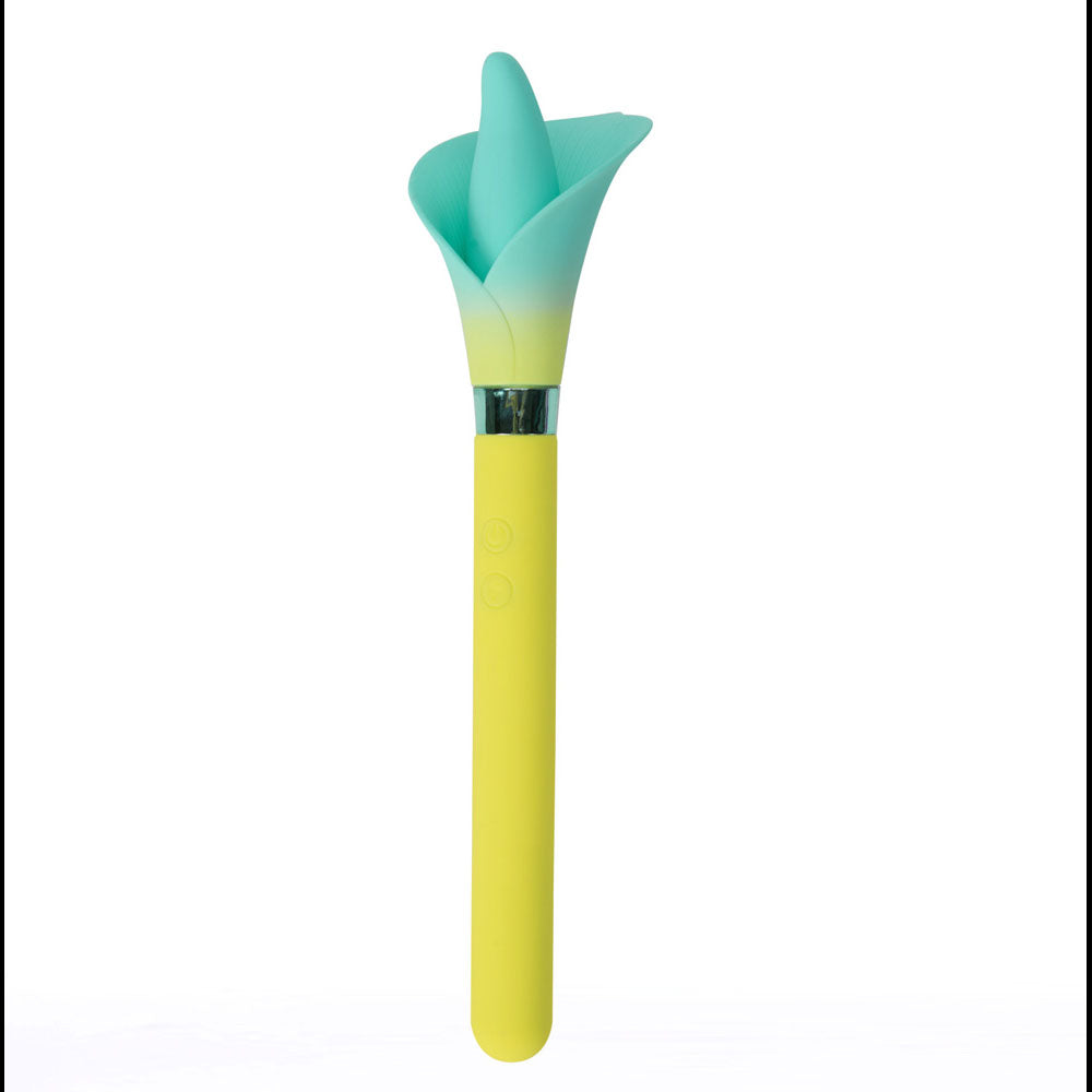 Maia Vala (Green) – USB Rechargeable Silicone Flower Vibrator 22.2 cm