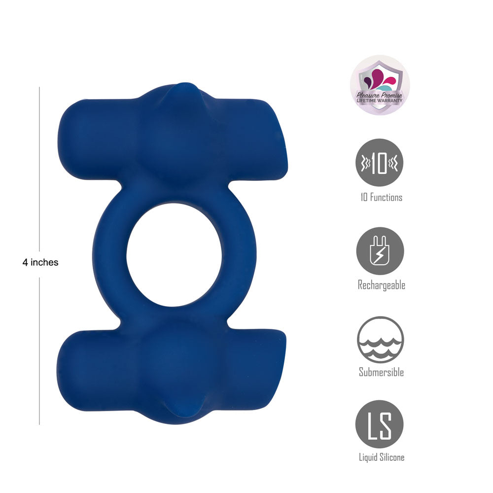Maia Ronan USB Rechargeable Dual Vibrating Liquid Silicone Cock Ring