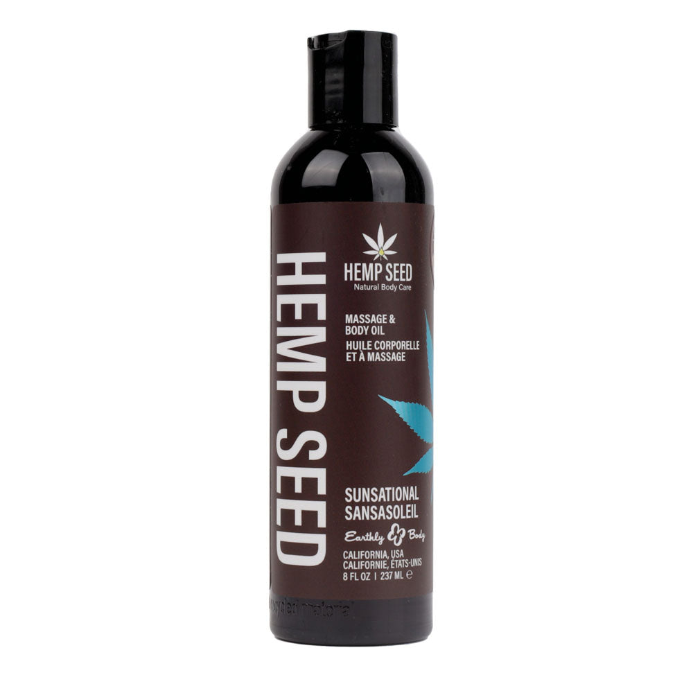 Hemp Seed Massage and Body Oil with Italian Bergamot Juniper Berries and White Wood 237 ml
