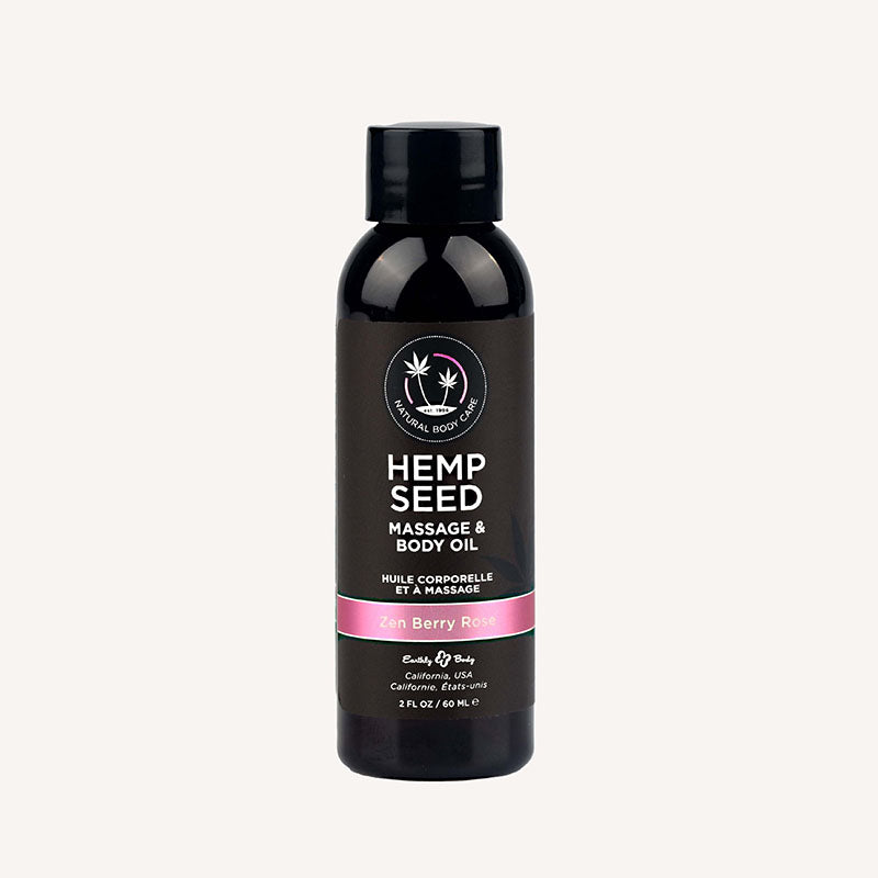 Hemp Seed Massage & Body Oil - Zen Berry Rose 59ml Scented Oil