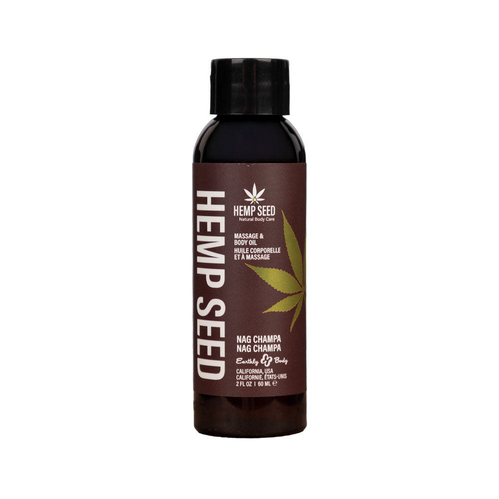 Hemp Seed Nag Champa Scented Massage and Body Oil 59 ml Bottle