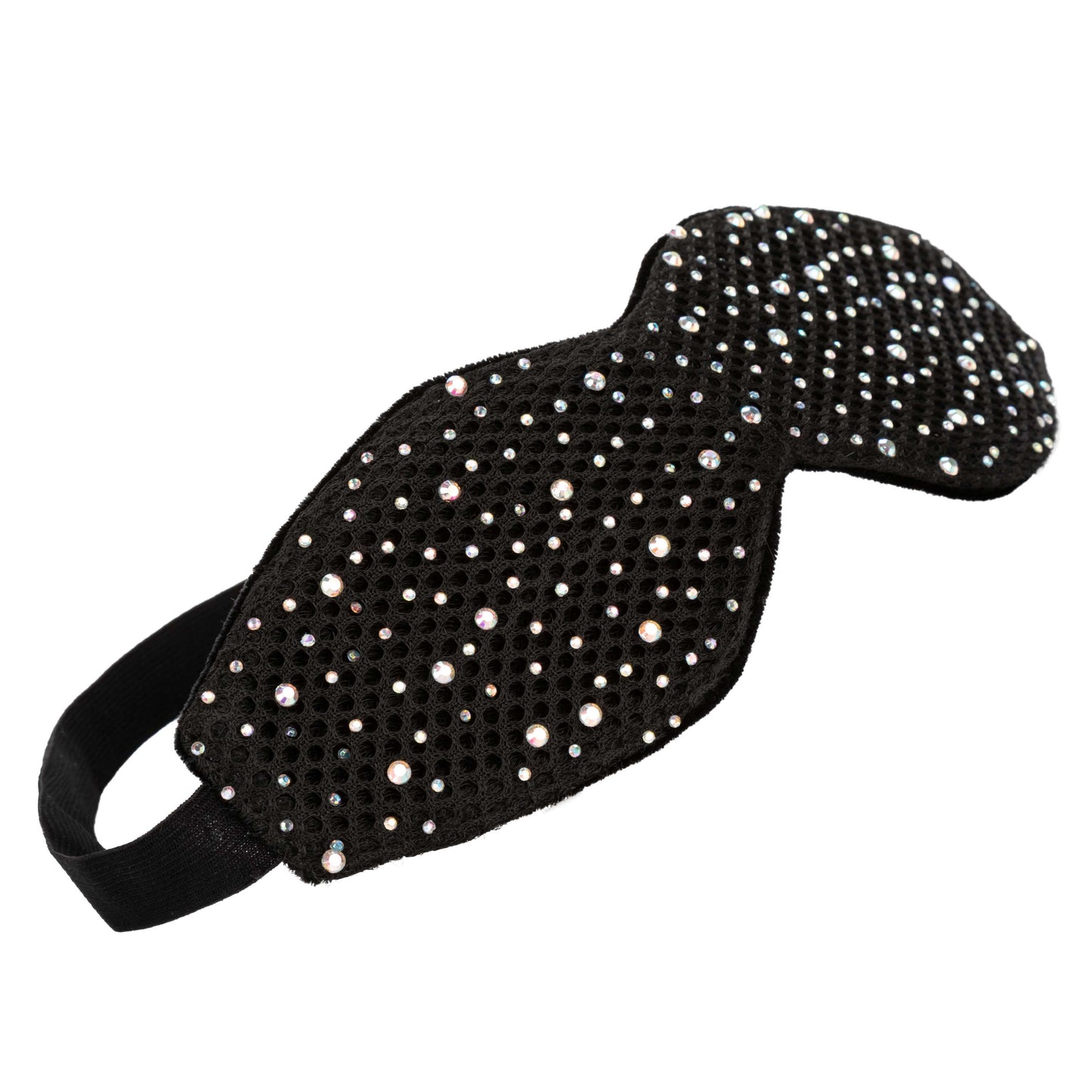 Radiance Blackout Eye Mask with Black Rhinestones and Plush Lining