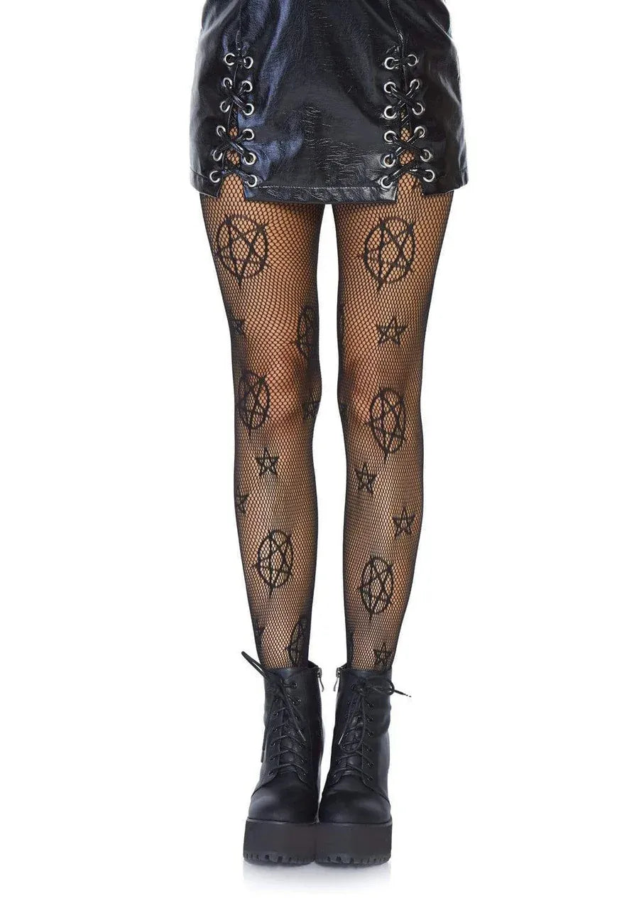 Leg Avenue Occult Net Tights – Fishnet Pentacle Pattern Hosiery
