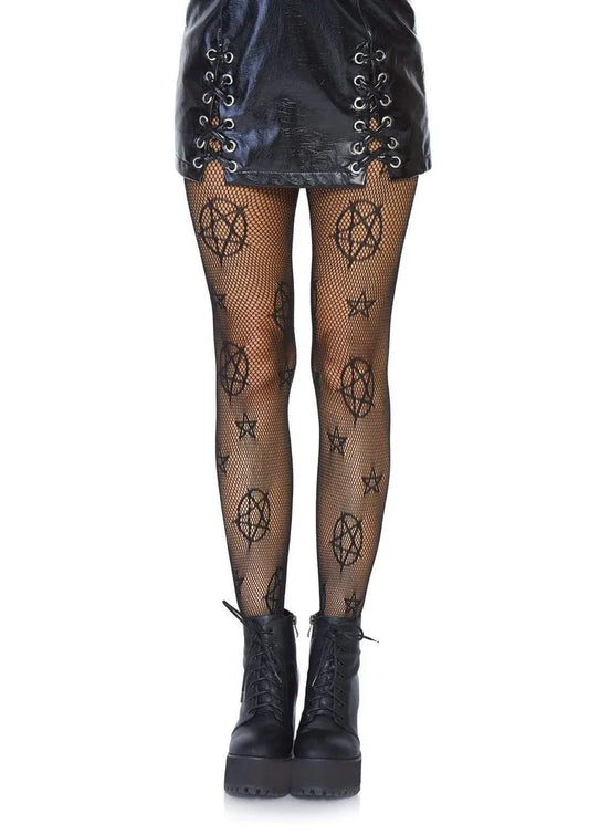 Leg Avenue Occult Net Tights – Fishnet Pentacle Pattern Hosiery