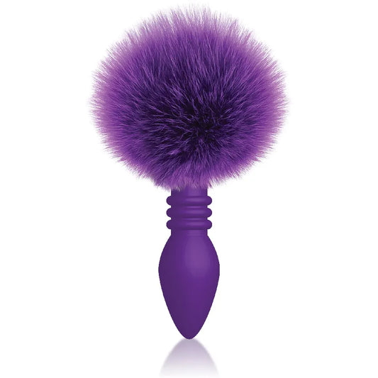 The 9's Cottontails Silicone Ribbed Butt Plug with Faux Fur Tail