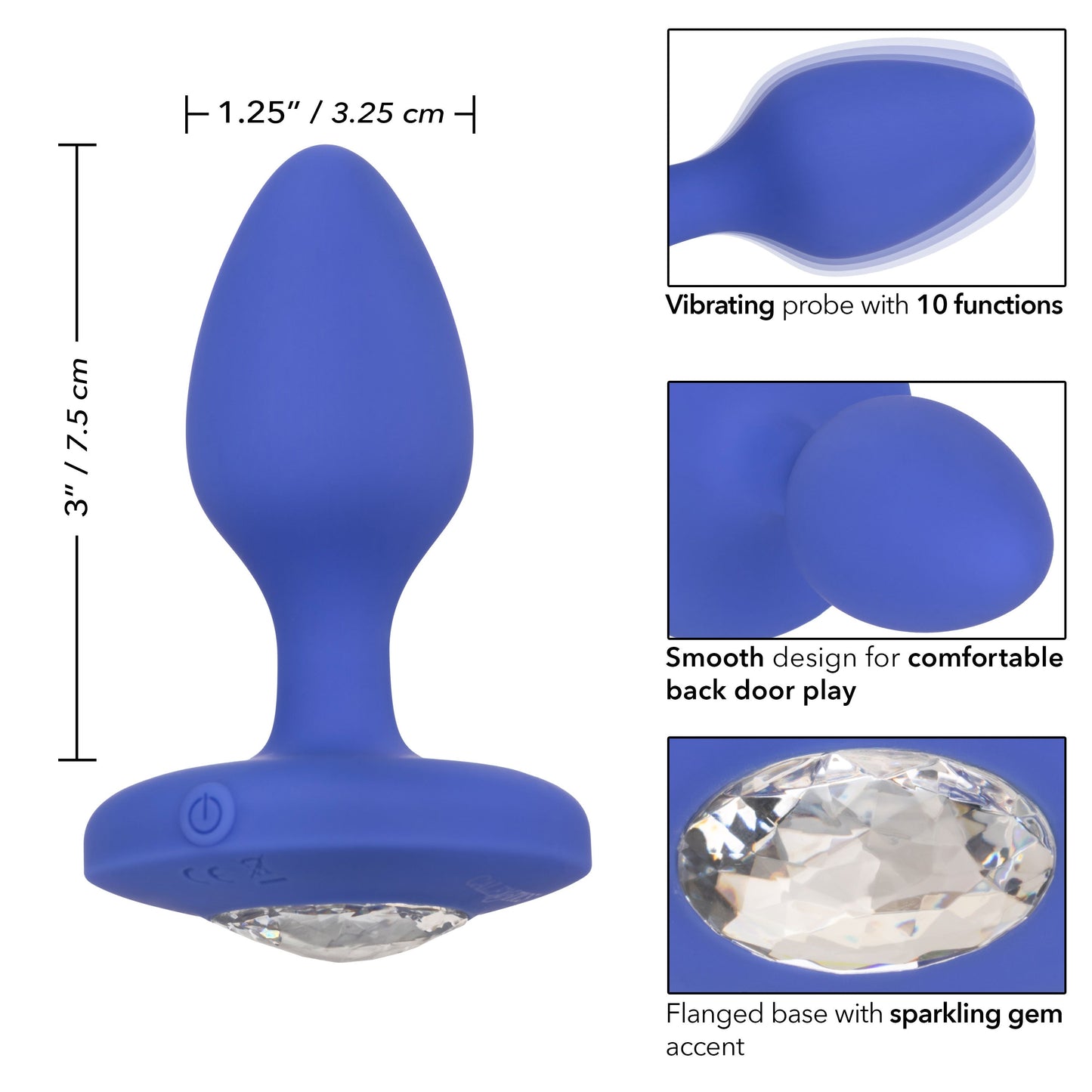 Cheeky Gems Medium Rechargeable Vibrating Probe – Flexible Silicone Vibrator