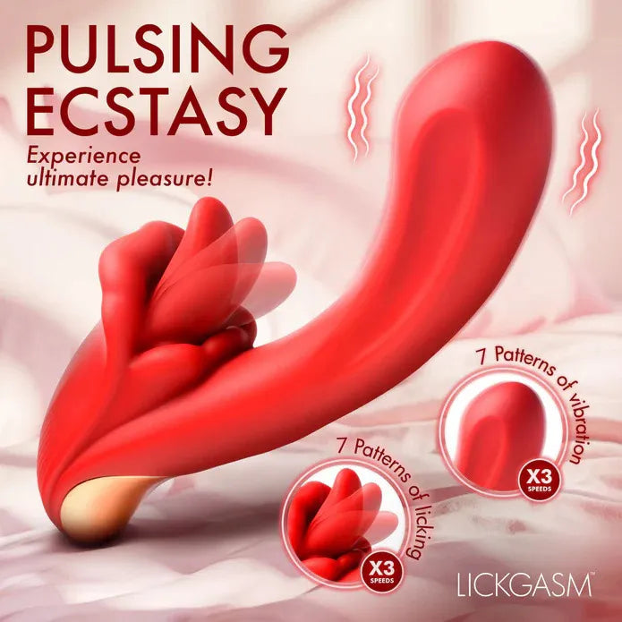 Lusty Licker (Red) – Silicone Licking Vibrator with Vibrating Shaft