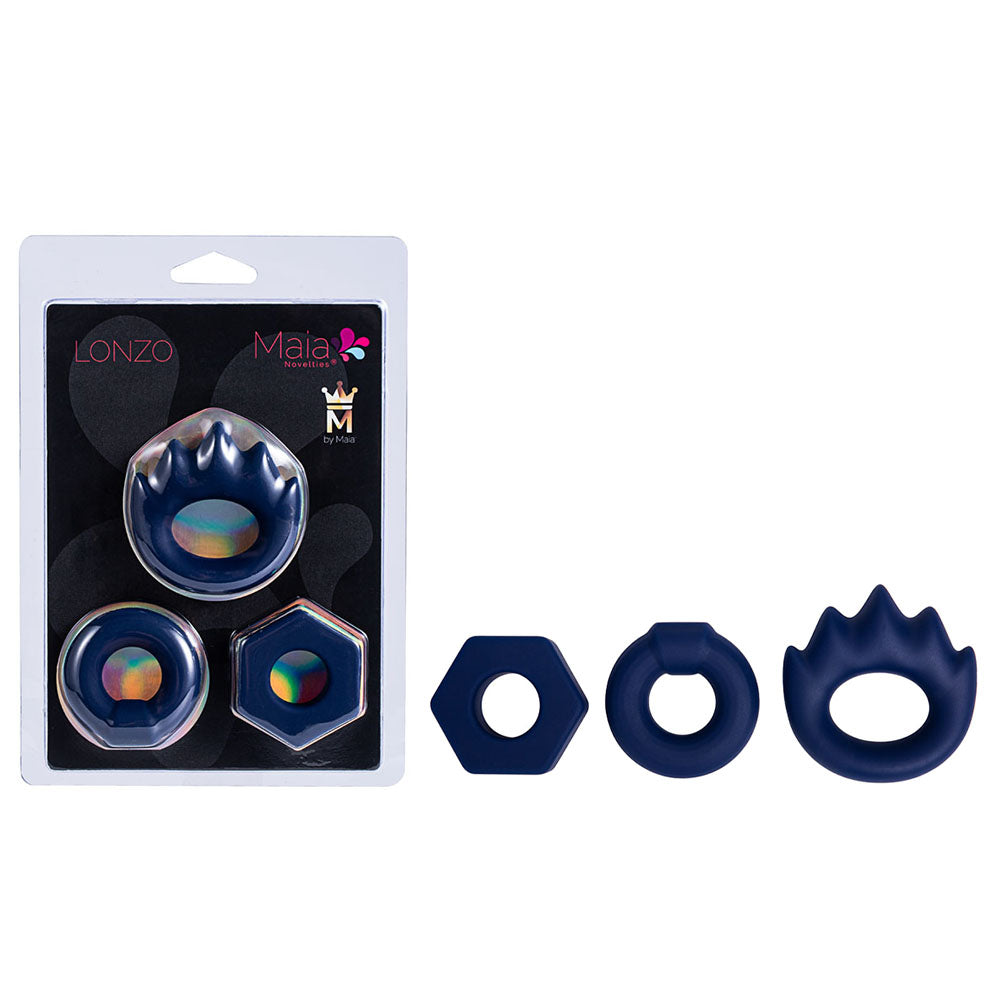 Maia Lonzo Silicone Cock Rings Set of 3