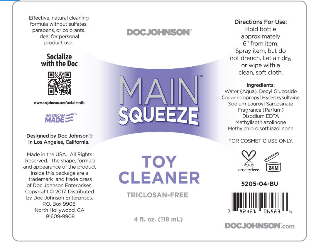 Doc Johnson Main Squeeze Toy Cleaner Spray (4 Fl Oz) – Safe Vegan Formula Toy Cleaner