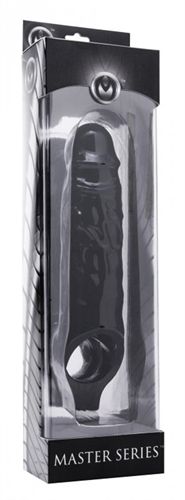Mamba Black Penis Extender Sleeve with Sensation Nodes Ring