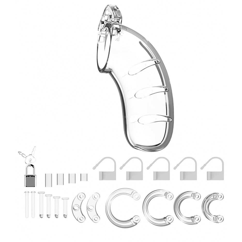 Man Cage 03 Clear 4.5 Inch – Durable Lightweight Male Chastity Cage