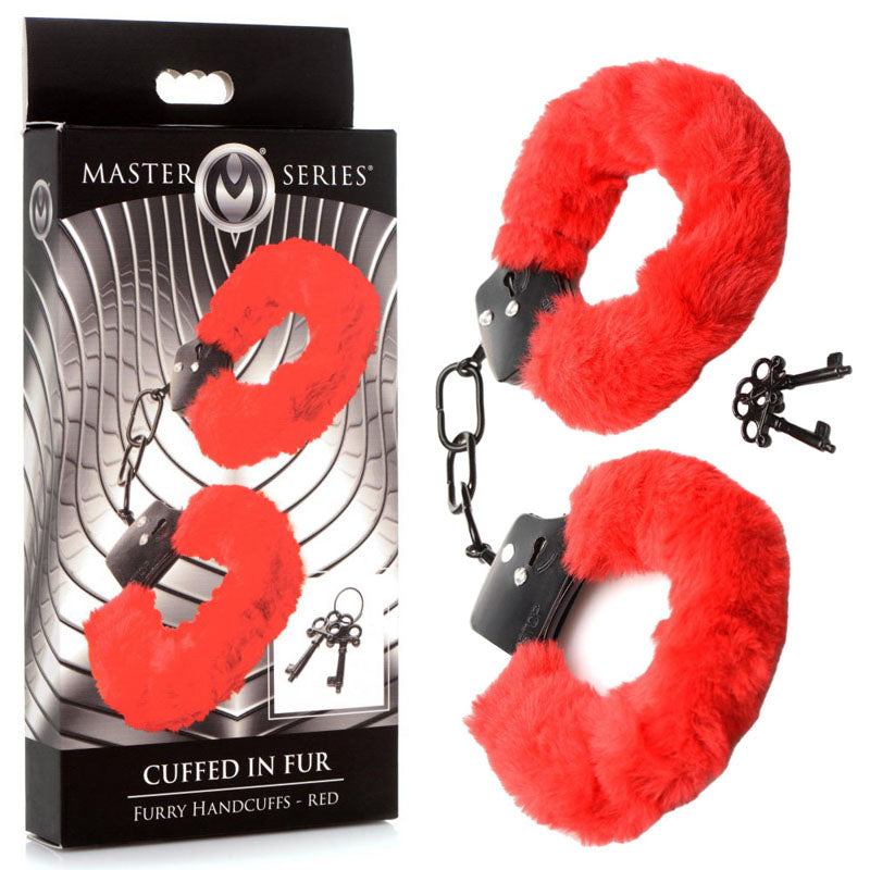 Master Series Cuffed in Fur Fluffy Handcuffs for Sensual Bondage Fun