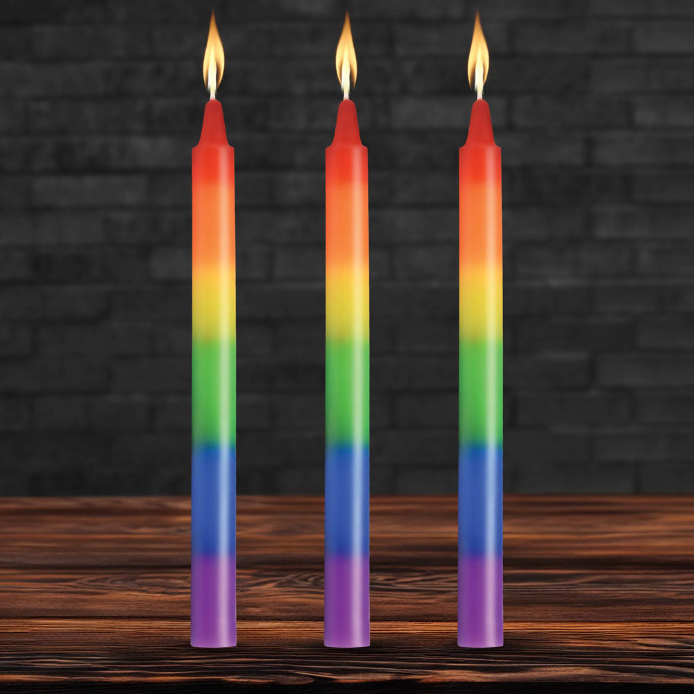 Master Series Pride Rainbow Drip Candles Set of 3