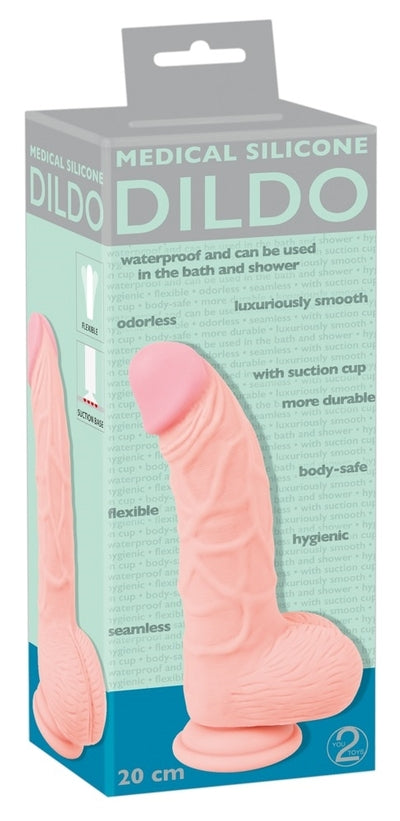 Medical Silicone 8 Inch Curved Dildo Flesh