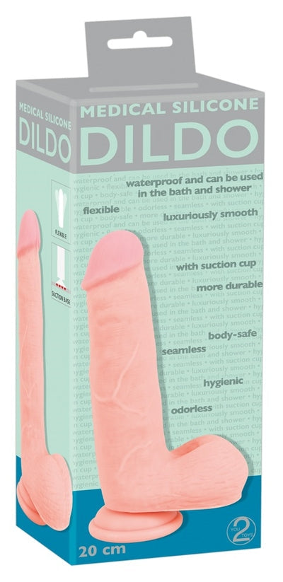 Medical Silicone 8 Inch Dildo Flesh With Realistic Design