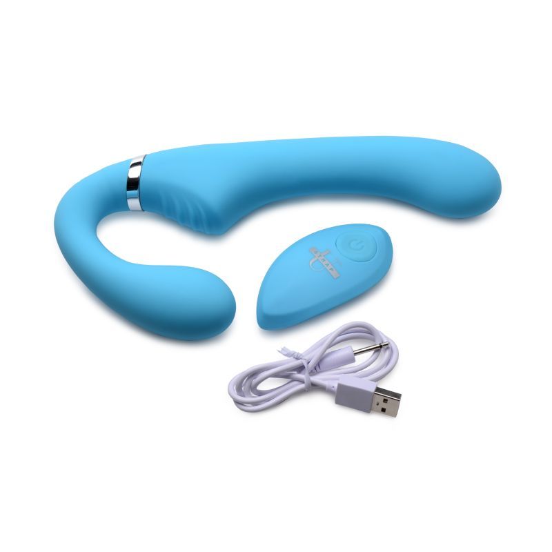 Mighty Rider 10X Strapless Strap-On Blue with Remote Control