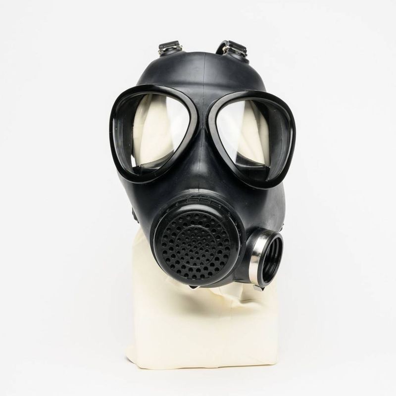 Military Adjustable Strap Rubber Gas Mask Black