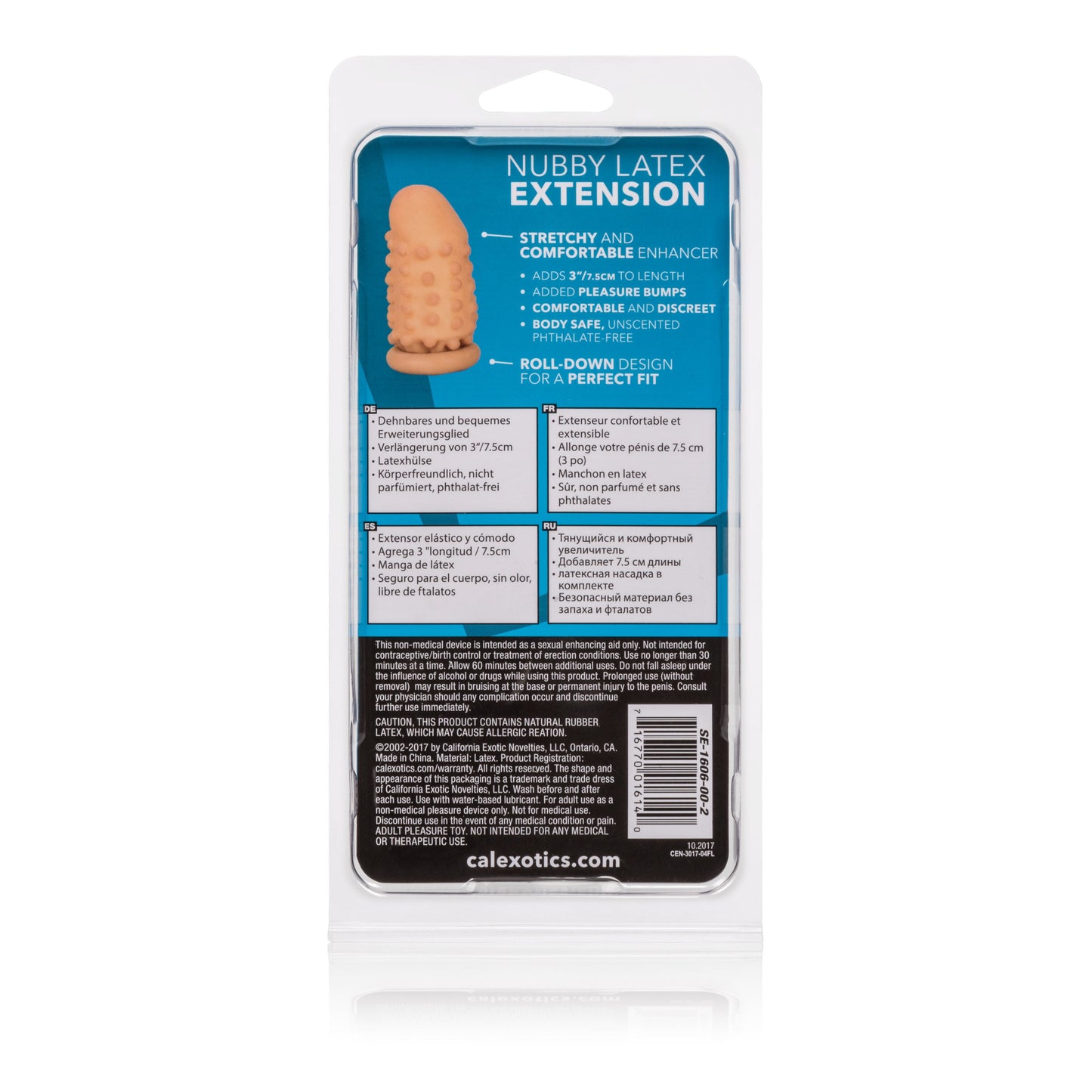 Smooth 3 Inch Ivory Latex Penis Extension with Roll Down Sleeve