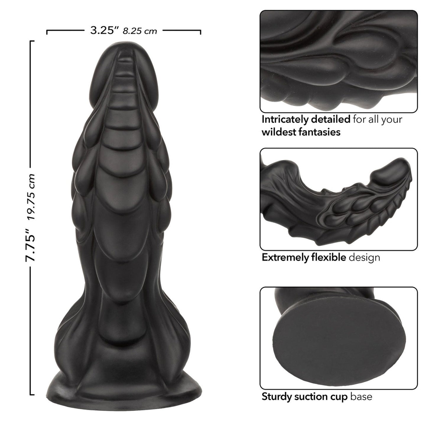 Monster Dong The Martian (Black) 7.75 Inch Bendable Dildo – Firm Textured Dildo
