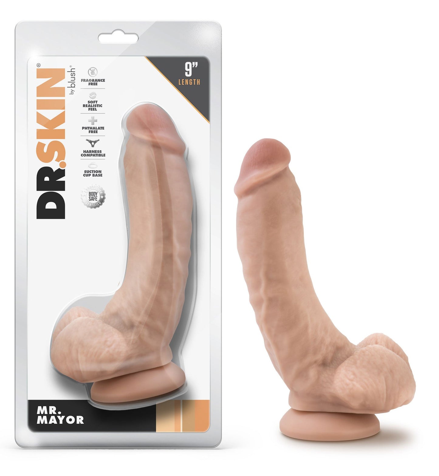Mr Mayor Beige 9 Inch Realistic Dildo with Balls and Suction Base