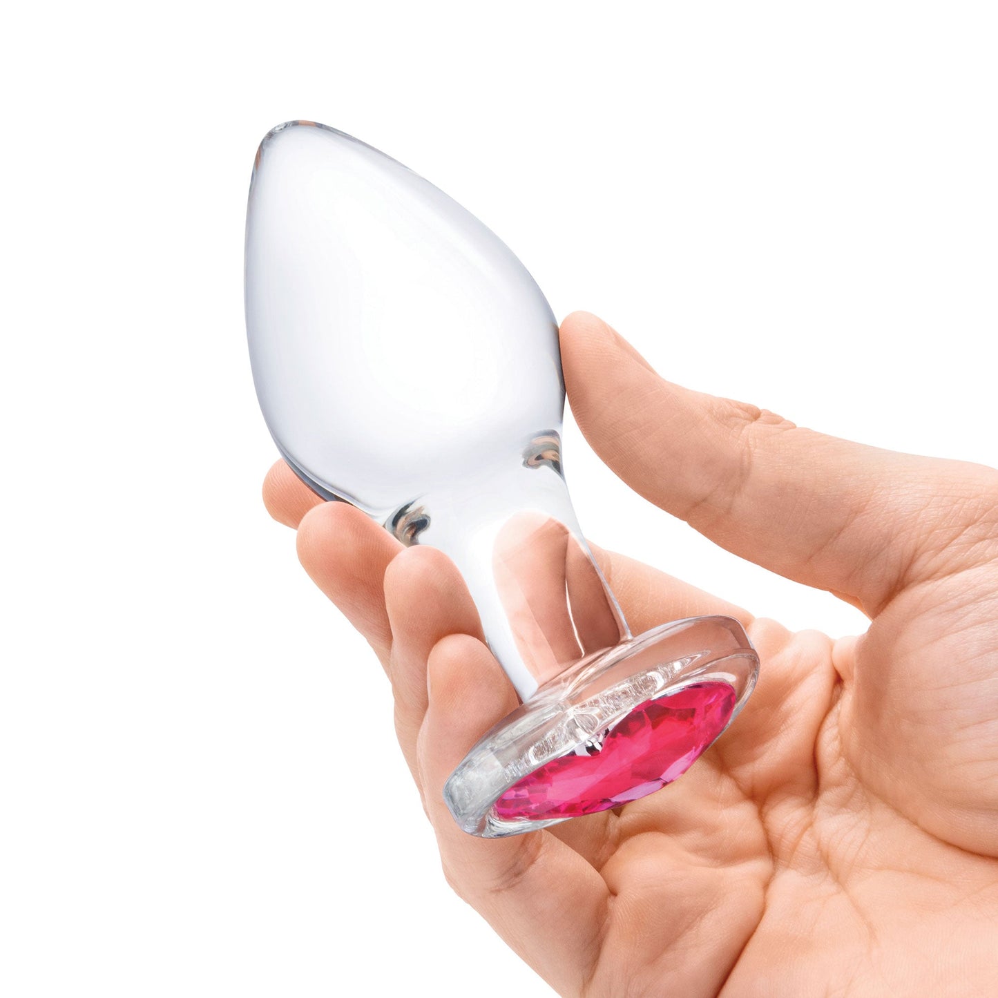 Glas 3 Inch 3.5 Inch 4 Inch 3PC Heart Jewel Clear Glass Anal Training Kit