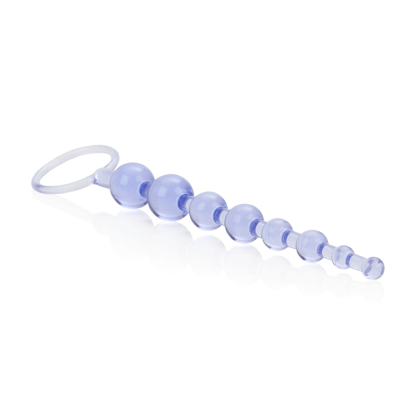 First Time Love Beads Purple Slim Graduated Flexible Anal Beads with EZ Retrieval Ring