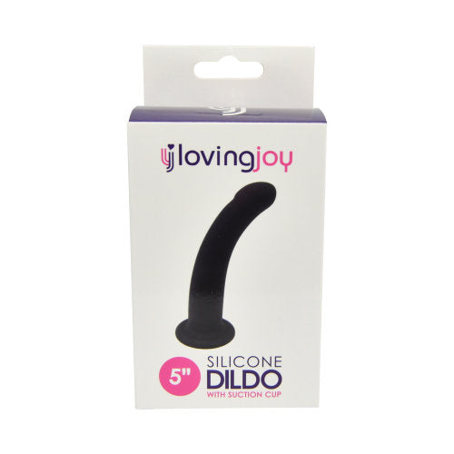 Loving Joy Curved 5 Inch Silicone Dildo with Suction Cup - Harness Compatible
