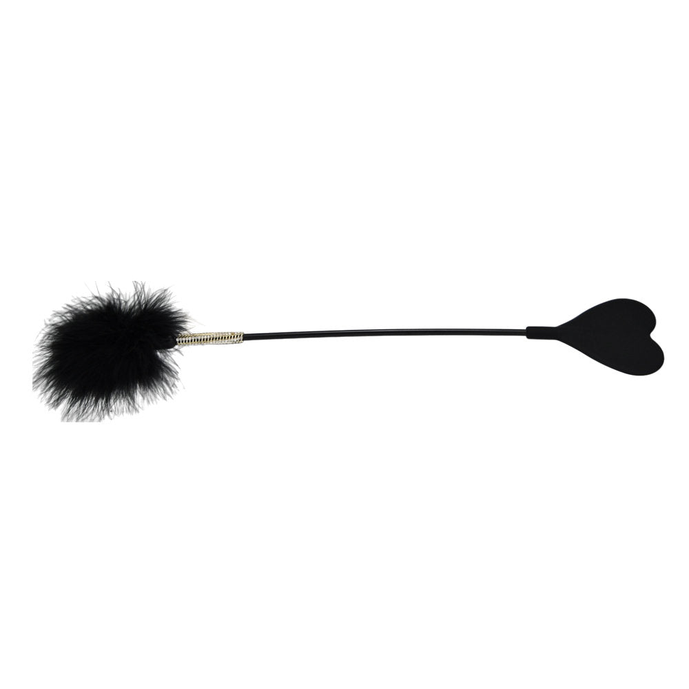 Bound to Please Silicone Heart Shaped Crop with Feather Tickler – Silicone Crop with Feather Tickler