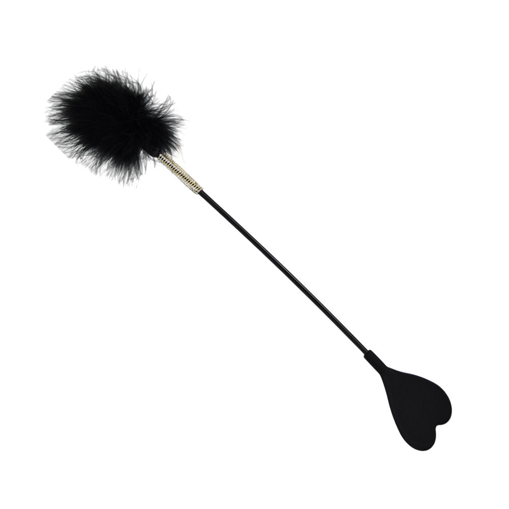 Bound to Please Silicone Heart Shaped Crop with Feather Tickler – Silicone Crop with Feather Tickler