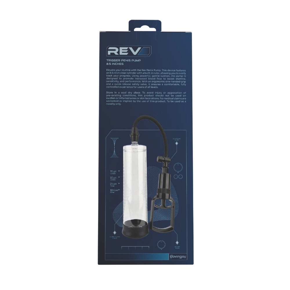 Rev-Pump Trigger Penis Pump 8.5 Inches – Quick-Release 8.5 Inches Length 2.4 Inches Diameter